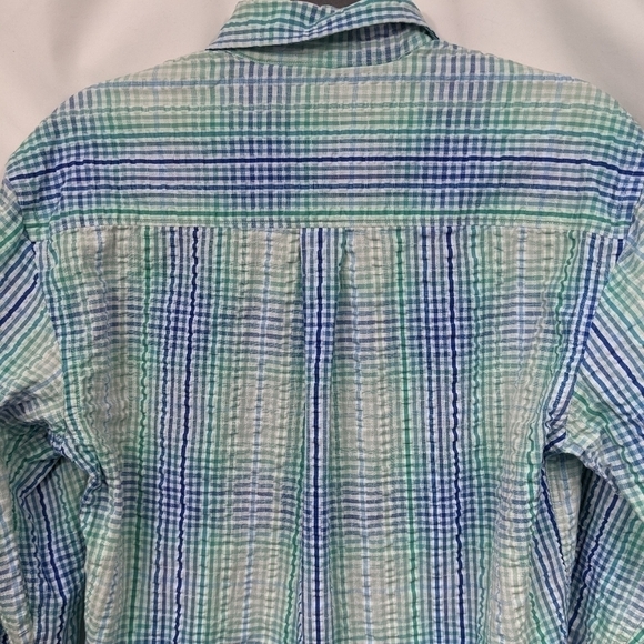 Alan Flusser Checked Seersucker Button Down Sz S - Picture 6 of 10